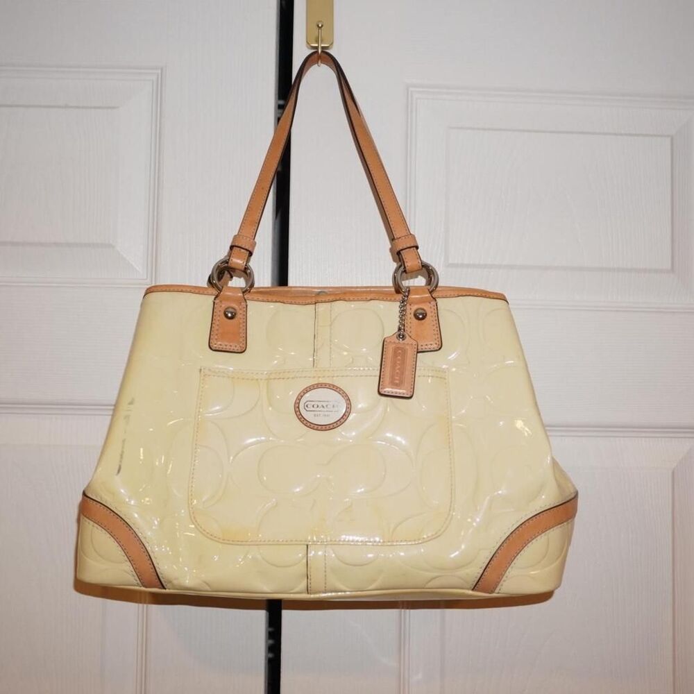 Coach Women's Cream and Yellow Bag